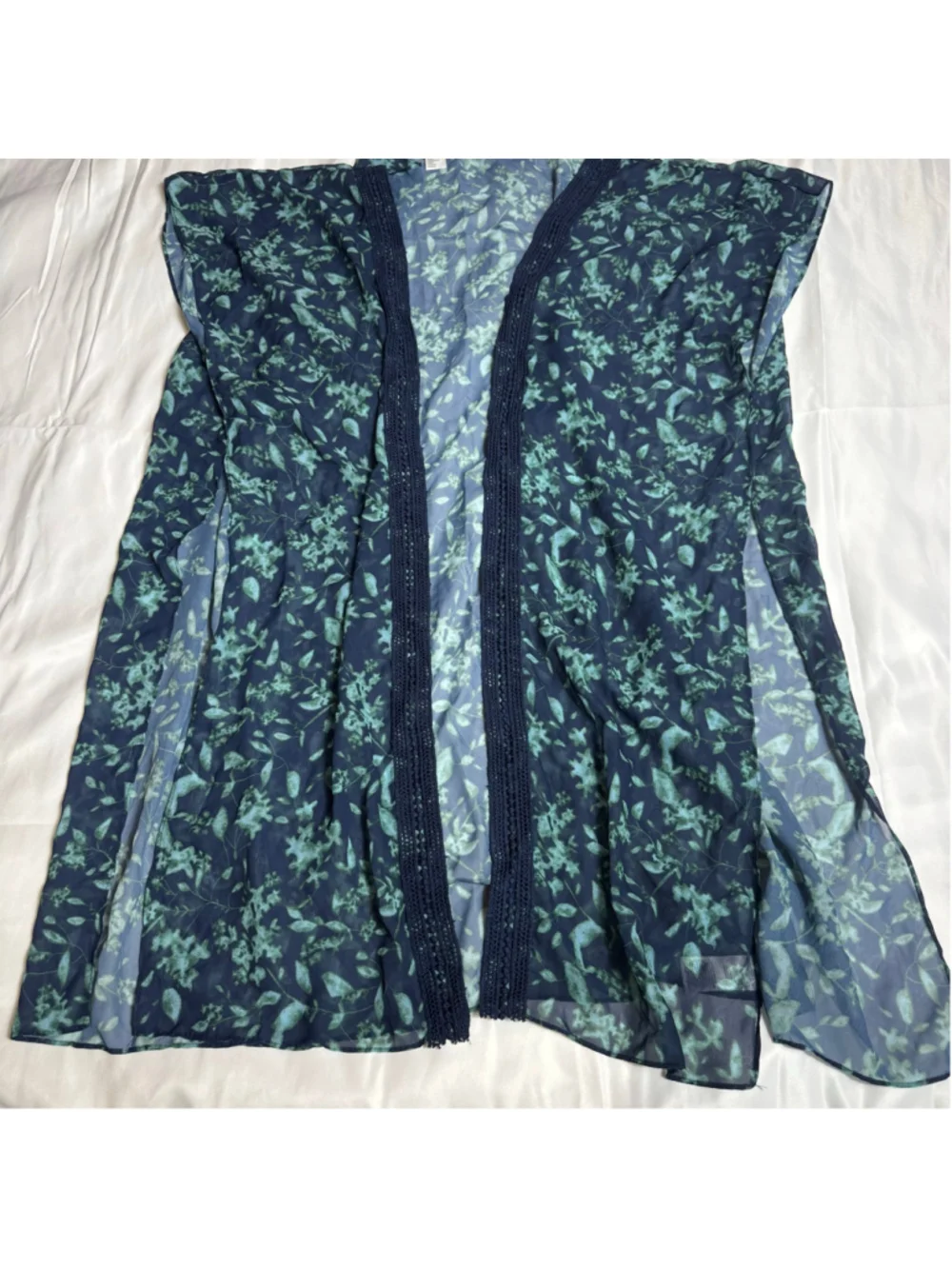 Women's Nordstrom Rack Floral Swim Coverup, One Size, Blue and Green